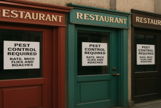 3 Restaurants Told Pest Control Required To Deal With Rats, Mice, Flies And Roaches